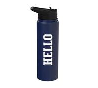 Hello Simple Bold White Text Word Greeting Design Stainless Steel Insulated Water Bottle