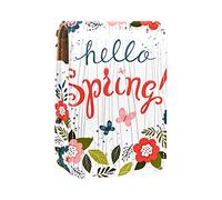 Hello Spring - Custodia per rossetto, con motivo floreale, portatile, da viaggio, con specchio, mini scatola portaoggetti per rossetto da donna, Multicolore, 9.5x2x7 cm/3.7x0.8x2.7 in