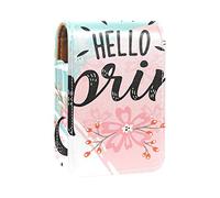 Hello Spring - Custodia per rossetto, portatile, da viaggio, con specchio, mini scatola portaoggetti per rossetto da donna, Multicolore, 9.5x2x7 cm/3.7x0.8x2.7 in