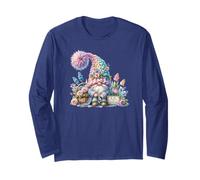 Hello Spring GNOME Graphic for GNOME Lovers Cute Flower Maglia a Manica