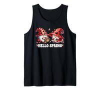 Hello Spring Gnome Graphic For Women And Girls Cute Ladybug Canotta
