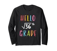 Hello Square Root of 36th Grade T-Shirt Divertente Matematica Maglia a Manica