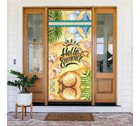 Hello Summer Beach - Copertura decorativa per porta, perfetta per interni ed esterni, decorazioni natalizie