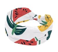 Hello Summer - Fascia per capelli con ananas e anguria, da donna, elastica, antiscivolo, per allenamento, yoga, sport, corsa