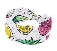 Hello Summer - Fascia per capelli con ananas e anguria, morbida, larga, per donne e ragazze, fascia elastica con nodo, fascia per capelli sportiva alla moda per allenamento, yoga, palestra, corsa