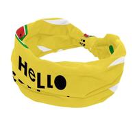 Hello Summer - Fascia per capelli da donna e ragazza, larga, con nodo, a turbante, antiscivolo, per yoga, allenamento, corsa