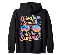 Hello Summer Glass Happy Last Day of School Teacher Student Felpa con Cappuccio