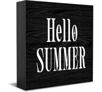 Hello Summer New Home Decor Rustico Idee Regalo Cartello in Legno Scrivania Mensola Agriturismo Decorazioni per Camera 12,7 × 12,7