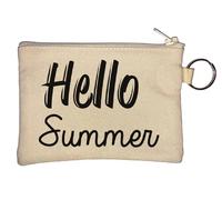 Hello Summer - Portamonete con scritta "Hello Summer", colore: Beige