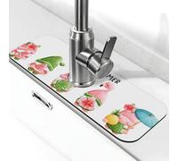 Hello Summer - Tappetino per rubinetto gnomo per lavello da cucina, assorbente ad asciugatura rapida, tappetino di scarico intorno al rubinetto per lavello da cucina, tappetino per lavello da bagno
