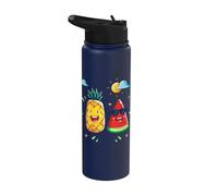 Hello Summer Travel Sun, See, Beach & Every Moment Graphic Stainless Steel Insulated Water Bottle