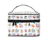 Hello Summer - Trousse per trucchi a forma di gatto, graziosa borsa per cosmetici da donna, borsa da toeletta, grande borsa organizer da viaggio per il trucco