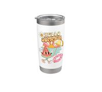 Hello Summer Watermelon Beach Vacation Fun Bicchiere termico in acciaio inox doppia parete