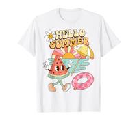 Hello Summer Watermelon Beach Vacation Fun Maglietta