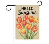 Hello Sunshine Flower Welcome Pattern Summer Bandiera Da Giardino 30X45Cm Striscione Divertenti Appendere Bandiera Esterna Per Casa Fattoria Prato