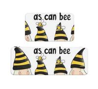 Hello Sunshine Honey Bee - Set di 2 tappeti da cucina in legno antiscivolo, anti-affaticamento, tappetini lunghi per casa e ufficio