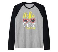 Hello Sweet Summer Heart Occhiali da Sole Fun Summer Maglia con Maniche Raglan