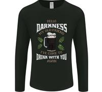 Hello Tenebre il Mio Vecchio Amico Divertente Guiness Uomo Manica Lunga T-Shirt