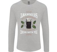 Hello Tenebre il Mio Vecchio Amico Divertente Guiness Uomo Manica Lunga T-Shirt