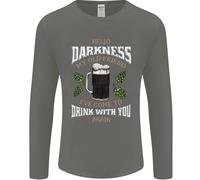 Hello Tenebre il Mio Vecchio Amico Divertente Guiness Uomo Manica Lunga T-Shirt