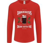 Hello Tenebre il Mio Vecchio Amico Divertente Guiness Uomo Manica Lunga T-Shirt