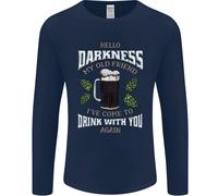 Hello Tenebre il Mio Vecchio Amico Divertente Guiness Uomo Manica Lunga T-Shirt