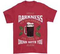 Hello Tenebre il Mio Vecchio Amico Divertente Guiness Uomo T-Shirt 100% Cotone