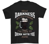 Hello Tenebre il Mio Vecchio Amico Divertente Guiness Uomo T-Shirt 100% Cotone