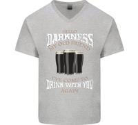 Hello Tenebre My Old Friend Divertente Guinness Uomo Scollo A V Cotone Maglietta