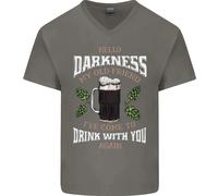 Hello Tenebre My Old Friend Divertente Guinness Uomo Scollo A V Cotone T-Shirt