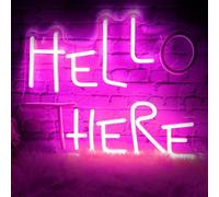 Hello There Insegna al neon per decorazione da parete, dimmerabile Hell Here Catwoman Insegne al neon 35,5 cm × 25 cm, illuminazione controllabile lettere rosa luci al neon segni per uomo grotta