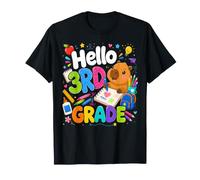 Hello Third Grade Capybara Back To School Teacher Student Maglietta