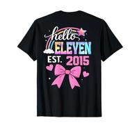 Hello undici 2015 11° Compleanno Ragazza Carino Coquette Fiocco Bambini Maglietta