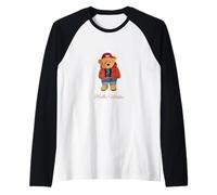 Hello Winter Cool Teddy Bear Cartoon Graphic Designs Fun Maglia con Maniche Raglan