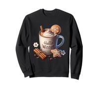 Hello Winter Hot Cocoa Mug for Women with Xmas Gingerbread Felpa