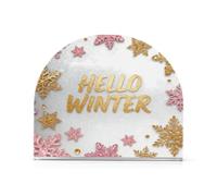 Hello Winter Oro Rosa Bianco Fiocco di Neve Acrilico Ristorante Portatovaglioli per Esterni, Sala da Pranzo Distributore di Tovaglioli Da Tavolo Indipendente Decorazione Della Casa per Esterni, Sal