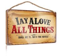 Hello Winter Sign I Ay A Love All Things Fall Wall Decor Vintage Decor (23 x 35 cm)