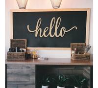 Hello Wood Sign Home Décor Wall Art Unfinished 30.5x12.7x0.4cm