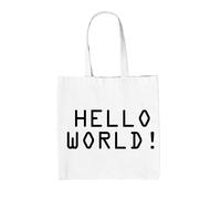 Hello World - Borsa Tote IN Tela - Carino Bambino Neonato Regalo Divertente