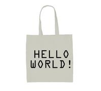 Hello World - Borsa Tote IN Tela - Carino Bambino Neonato Regalo Divertente