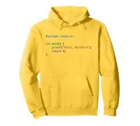 Hello World C Code - Programmatore di schemi di sintassi Luminosa Felpa con Cappuccio
