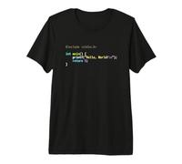 Hello World C Code - Scura sintassi Scheme Coder Design Maglietta Premium