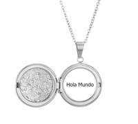 Hello World - Collana con medaglione in stile Art Deco spagnolo, idea regalo per compleanno