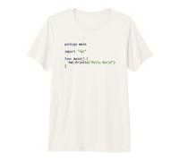 Hello World Go Code - Design Coder di sintassi della Luce Maglietta Premium