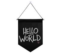 Hello World Graffiti Style banner gancio per parete con asta telescopica banner bandiera decorazioni per feste all'aperto per ufficio, scuola, aula, dormitorio, casa