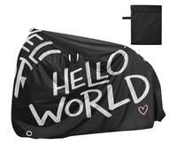 Hello World Graffiti Style Coperture impermeabili per bici con fori di bloccaggio Resistente ai raggi UV Indoor Outdoor Storage Road Bike Cover Adatto per la maggior parte capa para motocicleta