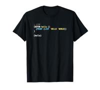 Hello World Lisp Code - Scura sintassi Scheme Coder Design Maglietta