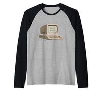 Hello World Retro Old Computer 80s Geek Programmatore Umorismo Maglia con Maniche Raglan
