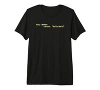 Hello World Sass Code - Schema di sintassi oscura Coder Design Maglietta Premium