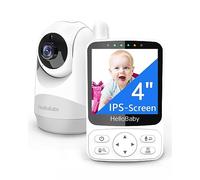 HelloBaby Baby Monitor, 4" IPS Schermo e 29 ore di durata della batteria, baby monitor video e audio, Fotocamera 350°/120° 2x Zoom, Visione notturna infrarossa, Modalità ECO, Temperatura